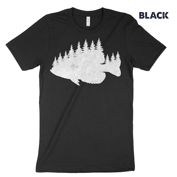 Fishing Shirt, Ringspun Cotton, Forest Treeline Graphic (Lightweight Tee)