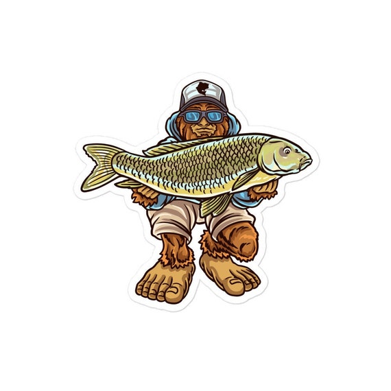 Carp Fishing Sticker , Carp Fishing , Bigfoot Sticker , Mens