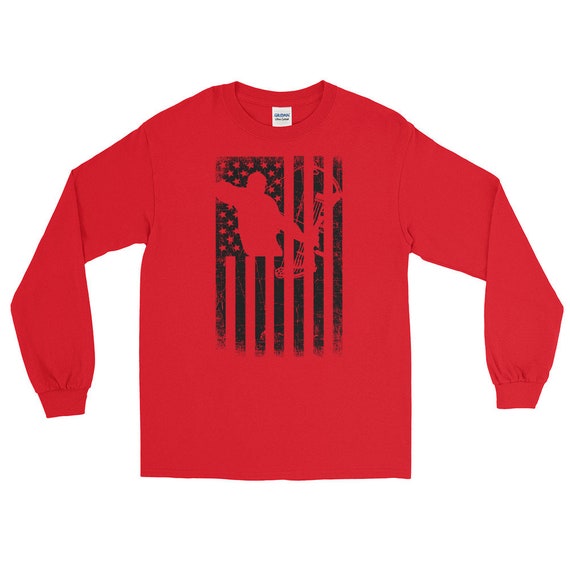 Bow Hunting Shirt: Long Sleeve with American Flag Design