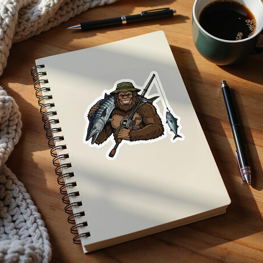 Wahoo Sticker Funny Bigfoot Fishing Sticker - Wahoo Angler Decal for Outdoors - Etsy