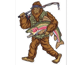 Pegatina de pesca de trucha, trucha arcoíris, pegatinas de trucha, calcomanía de pesca de río, pesca con mosca, pescadores con mosca, pesca de trucha, regalo de pesca