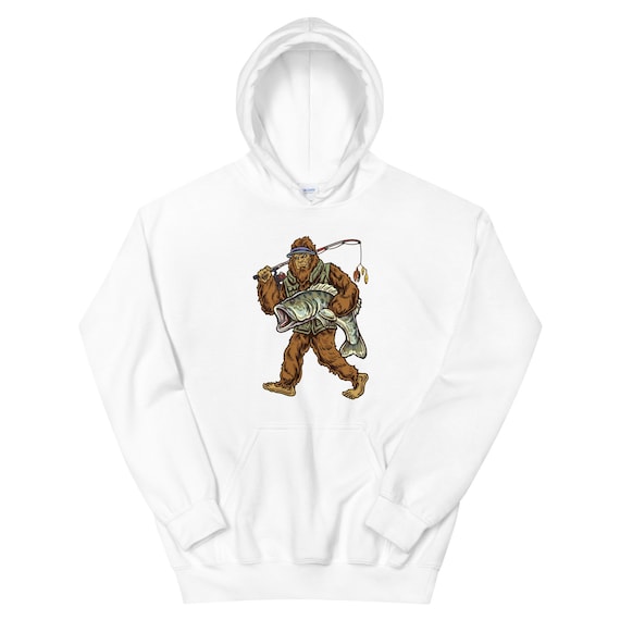 Largemouth Bass Hoodie: Bigfoot Fishing Design for Fans