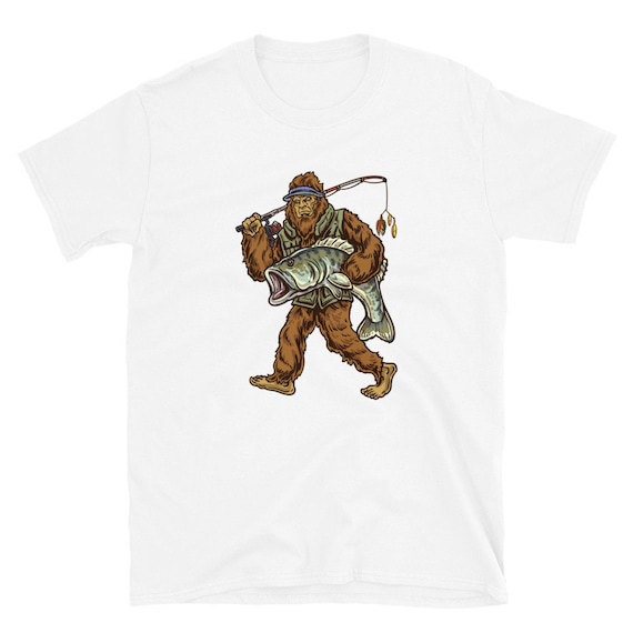bigfoot fishing shirt