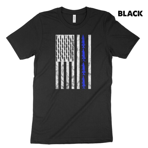 Muskie Fishing Shirt, Patriotic Cotton Tee (Casual Fit, Multiple Sizes)