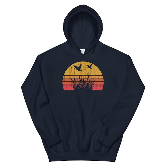 Retro Duck Hunting Hoodie - Cozy Cotton Blend Sweatshirt
