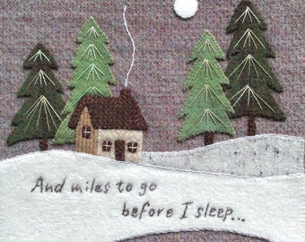 And Miles to Go Before I Sleep - Woolly Block Adventure Wool Appliqué poetry block