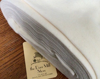 Natural Wool- Cream white 100% woven wool fabric off the bolt