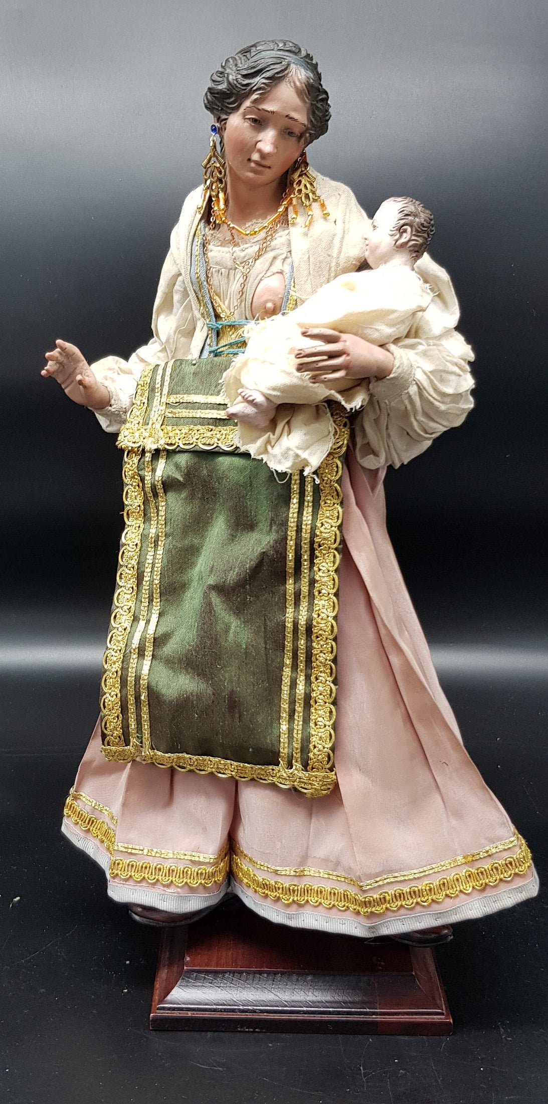 Presepe napoletano Stefania donna che allatta LUXURY - Etsy Italia