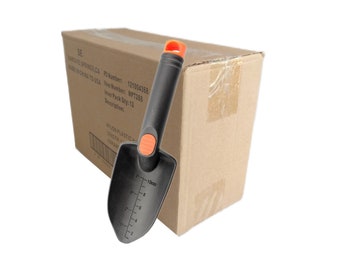 Box of 12 Plastic Hand Shovels | 11" | Trowels | Gardening | BLACK Nylon Scoops