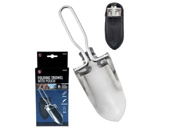 Mini Stainless Steel FOLDING Trowel | with Pouch | Steel Shovel Spade