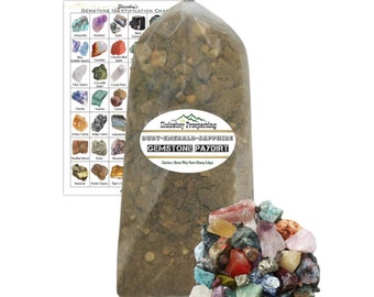 5.5lb Bag of Raw Gem Mining &quot;Ruby-Emerald-Sapphire&quot;  Paydirt | Rough Stone Mix Gemstone Paydirt | Gem Dig