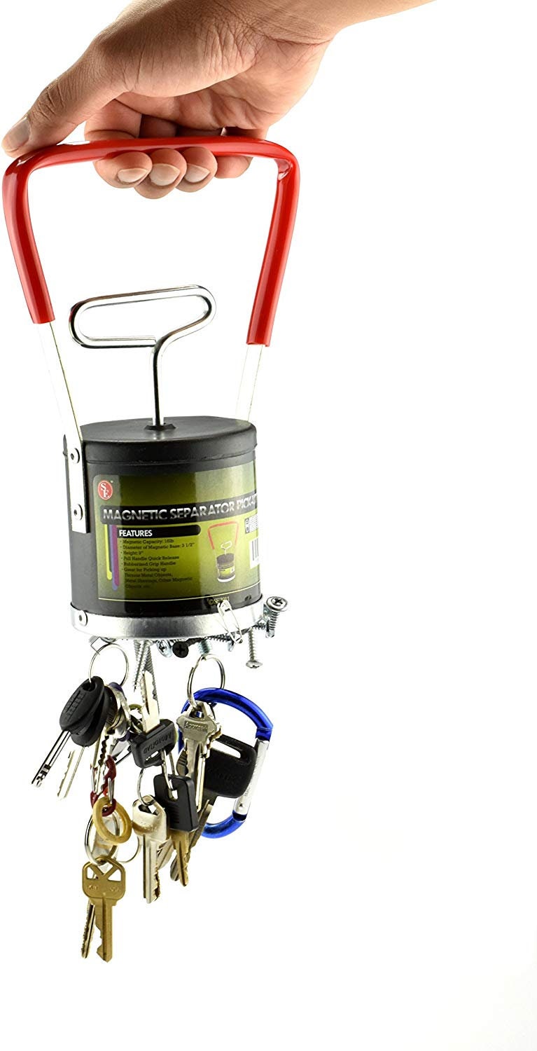Magnetic Separator Pick-up Tool- Magnet 16 LB Pull - Sweeper Quick Release Gold Panning