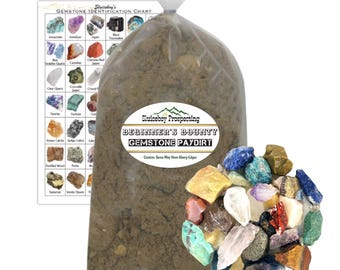 8lb Bag of &quot;Beginner&#39;s Bounty&quot; Raw Gem Mining Paydirt | Rough Stone Mix Gemstone Paydirt | Gem Dig