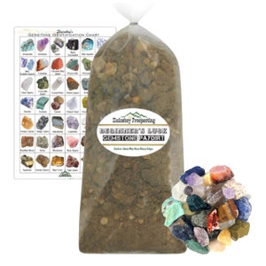 5lb Bag of &quot;Beginner&#39;s Luck&quot; Raw Gem Mining Paydirt | Rough Stone Mix Gemstone Paydirt | Gem Dig