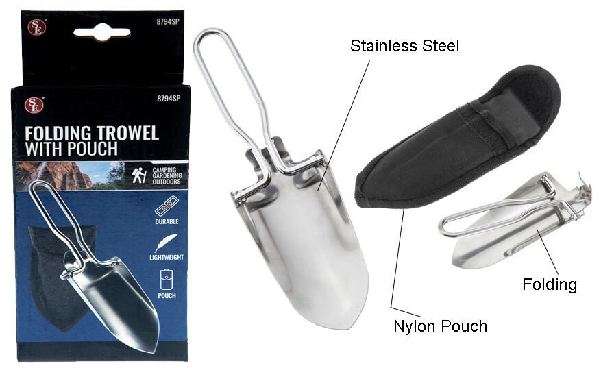 Truelle Pliante ASR Outdoor En Acier Inox, Avec Pochette Nylon, Neuve
