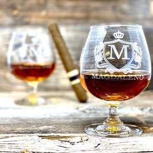 Personalized Brandy Glass - Cognac Glass, Brandy Snifter, Gift for Him, Anniversary Gift for Husband, Husband Birthday Gift, Dad Gift Ideas