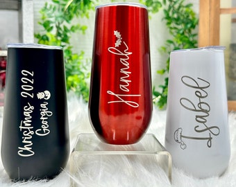 Valentine's Day Gifts for Coworkers - Engraved Champagne Flutes, Office Party Gifts for Women, Gifts for Mom, Champagne Tumbler Gift for Her