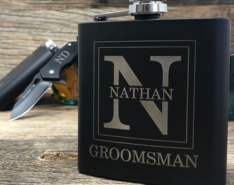 Groomsmen Gift, Groomsmen Proposal, Wedding Party Gift, Groomsmen Gift Box, Groomsmen Gift Set, Personalize Flask for Best Man, Pocket Knife