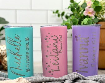 Gift for Flower Girl, Flower Girl Personalized Tumbler, 12oz Tumbler, Cute Flower Girl Tumblers, Small Tumblers, Flower Girl Proposal.