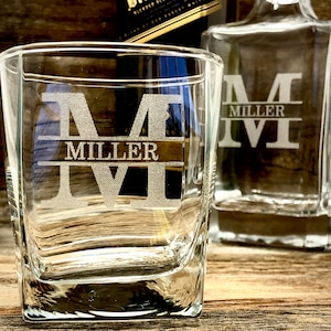 Custom Whiskey Glass, Personalized Whiskey Glasses, Rocks Glasses, Scotch Glasses, Engraved Whiskey Glasses, Father&#39;s Day, Whiskey Decanter