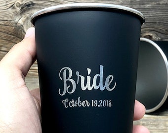 Gift For Bride, Bridal Party Gifts, Engraved Bride Gifts, Engraved Pint Glass, Creative Gifts for Bride, Gift For Maid of Honor, Bridesmaids