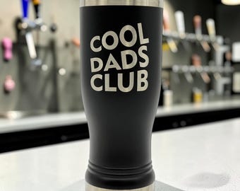 Dad Beer Tumbler, Father’s Day Tumbler, Black Stainless Steel Pilsner Cup, Funny Dad Beer Cup, Gift for Dad
