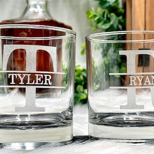 Personalized Whiskey Glasses for Groomsmen Proposal Gift Ideas Custom Glasses and Wedding Party Favor Gifts image 2