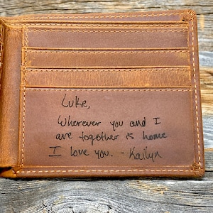 Anniversary Gift, Engraved Wallet, Personalized Leather Wallet, Father Gift, Husband Gift, Men Gift, Custom Wallet, Photo Wallet