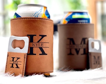 Personalized Can Cooler with Bottle Opener for Groomsmen Gifts Proposal Ideas