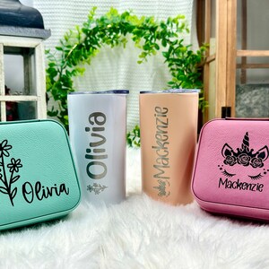 Engraved Easter Gift for Kids Stainless Steel 12 oz Tumbler Cup and Jewelry Case Gifts for Girls image 5