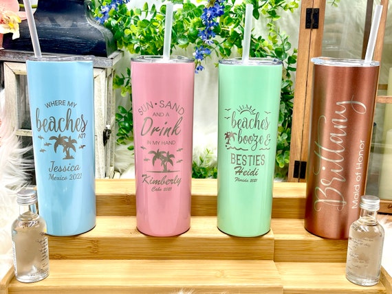 Personalized TUMBLER 20 oz Skinny Tumbler with Lid and Straw Insulated Mug Gift for Her