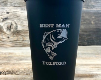 Groomsmen Gift, Groomsman Cup, Black Stainless Steel Pint Cup, Engraved Pint Glass, Groomsmen Gifts, Gift For Groom, Gift for Best Man