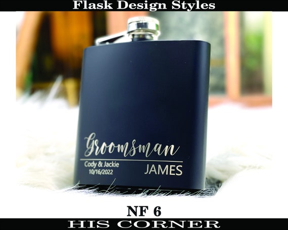 Custom Engraved Groomsmen Flask – Personalized Groomsmen Gifts for