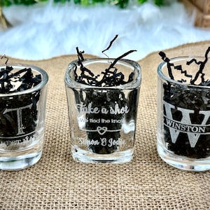 PERSONALIZED Shot Glasses for Parties and Drinking Games - Custom Shot Glass Personalized for Gifts, Wedding Favor Gifts for Wedding Party