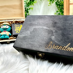 Personalized Memory KEEPSAKE BOX Custom Engraved Wood Boxes Gift for Son, Photo Memory Box, Wedding Couples Gift Box, Men's Jewelry Box