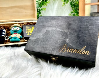 Engraved Keepsake Box – Personalized Memory Gift for Son, Husband, or Boyfriend, Valentine's Day Gift or Special Occasion Box