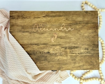 Personalized Baby Keepsake Wood Box - Newborn Memory Box - Baby's First Memory Box - Engraved Wood Keepsake Box - Personalized Wood Box