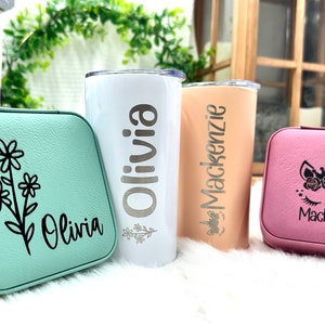 Engraved Easter Gift for Kids Stainless Steel 12 oz Tumbler Cup and Jewelry Case Gifts for Girls