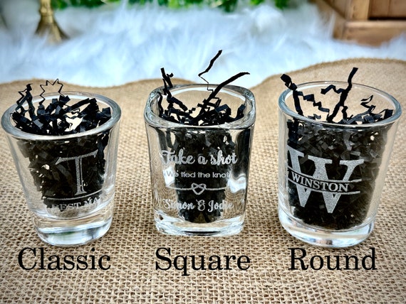 Engraved Bachelor Party Shot Glasses  Personalized Party Favors – Intricut  Creations