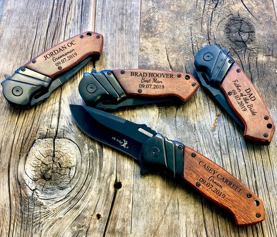 Gift For Groom, Groomsmen Knife, Groomsmen Gift, Pocket Knife, Best Man Gift, Folding Knife, Knife, Personalized Groom Gift, Engraved Knife