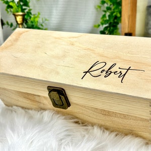 Personalized MEMORY BOX Engraved Wood Box Gift for Boyfriend, Custom Keepsake Box, Photo Box for Memories, Jewelry Storage for Men&#39;s Gifts