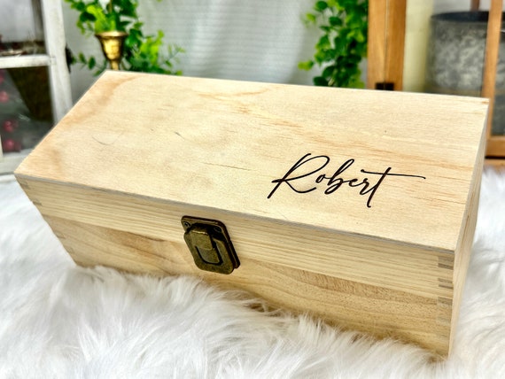 Personalized MEMORY BOX Engraved Wood Box Gift for Boyfriend, Custom Keepsake Box, Photo Box for Memories, Jewelry Storage for Men's Gifts