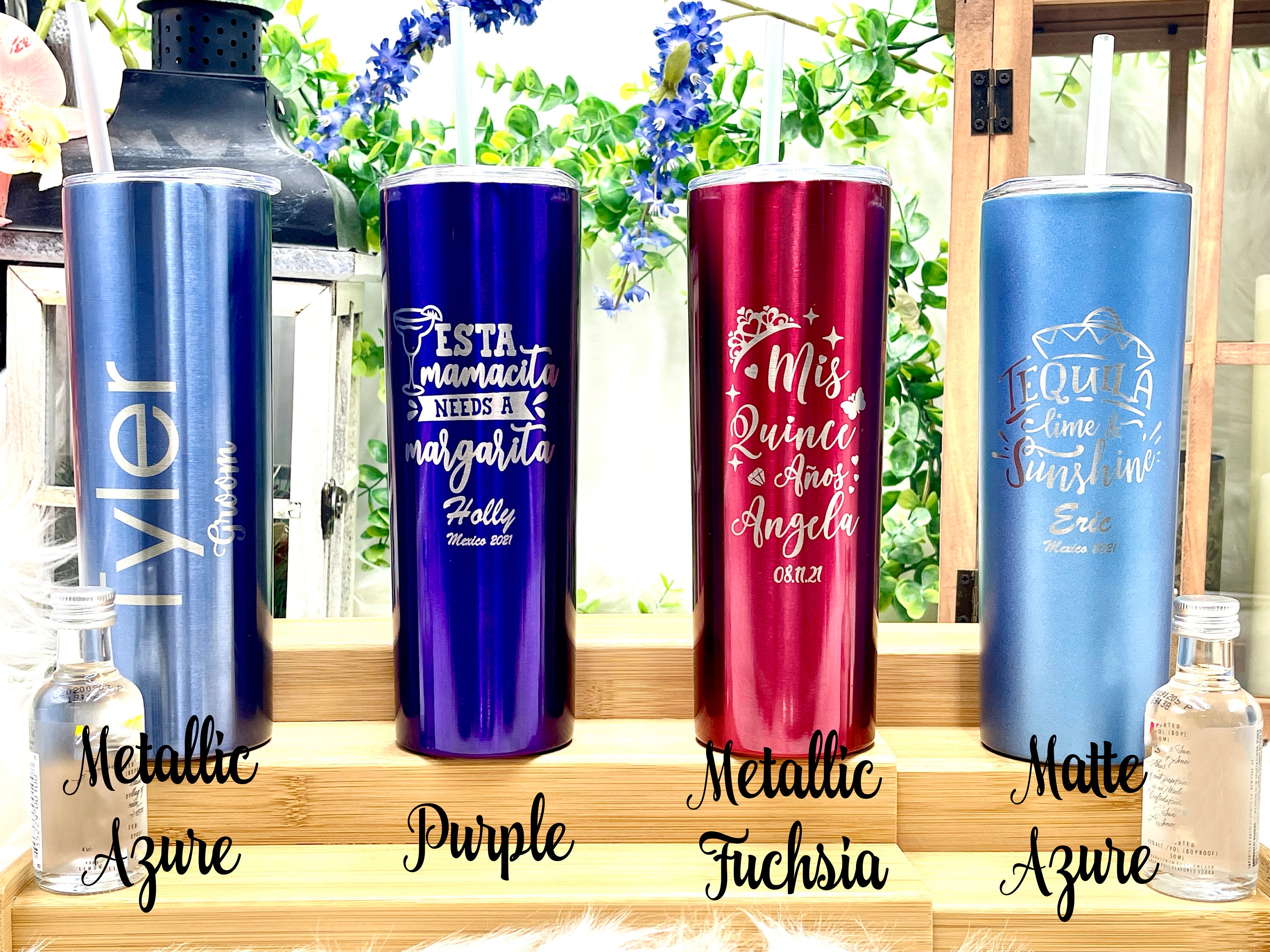 Personalized Vacation Tumblers With Straw, Design: FM13 - Everything Etched