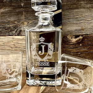 Whiskey Decanter and Glasses Groomsmen Gifts, Groomsmen Proposal Gift ...