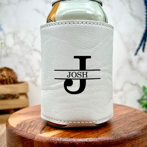 Personalized Can Cooler with Bottle Opener for Groomsmen Gifts Proposal Ideas White/Round