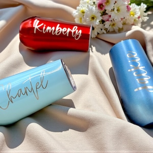Personalized Bridesmaid Gift - CHAMPAGNE FLUTES 6 Ounce Tumbler for Bachelorette Party Gifts for Her for Women Wedding Gift for Bridal Party