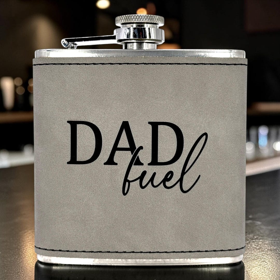 Father’s Day Vegan Leather Flask, Dad Fuel Stainless Steel Flask, Gift ...