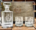 Personalized Whiskey Decanter and Glasses with Gift Box, Custom Engraved Barware Christmas Gift for Husband, Boyfriend or Dad Anniversary