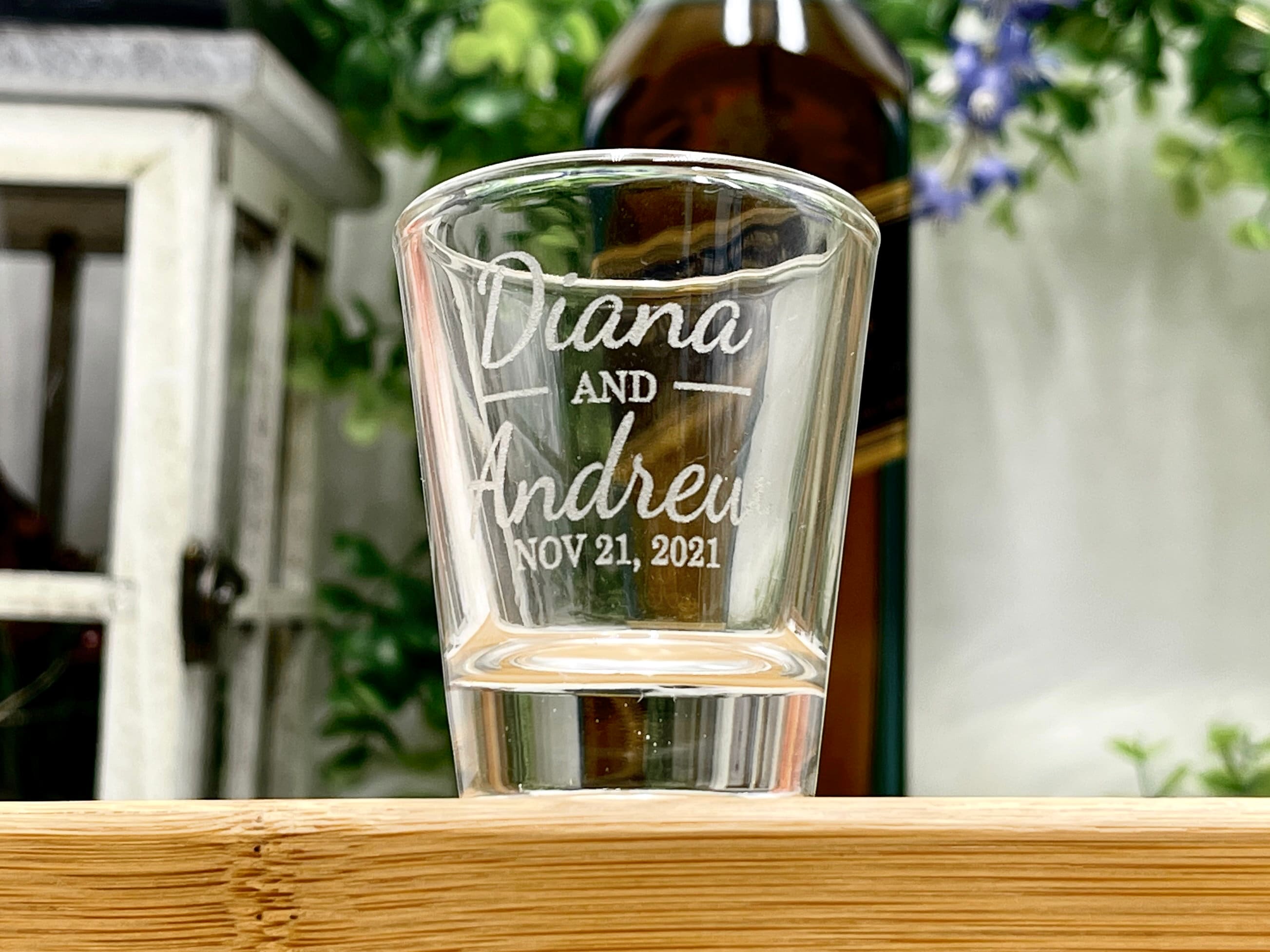 Personalized Wedding Favor Shot Glasses Engraved With Bride and Groom Personalized Wedding Favor Shot Glasses Engraved With Bride and Groom