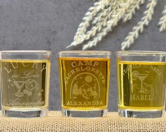 Personalized Bachelorette Shot Glasses, Custom Party Favor for Bridesmaid Weekend